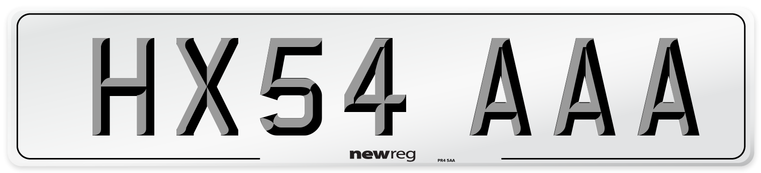 HX54 AAA Number Plate from New Reg